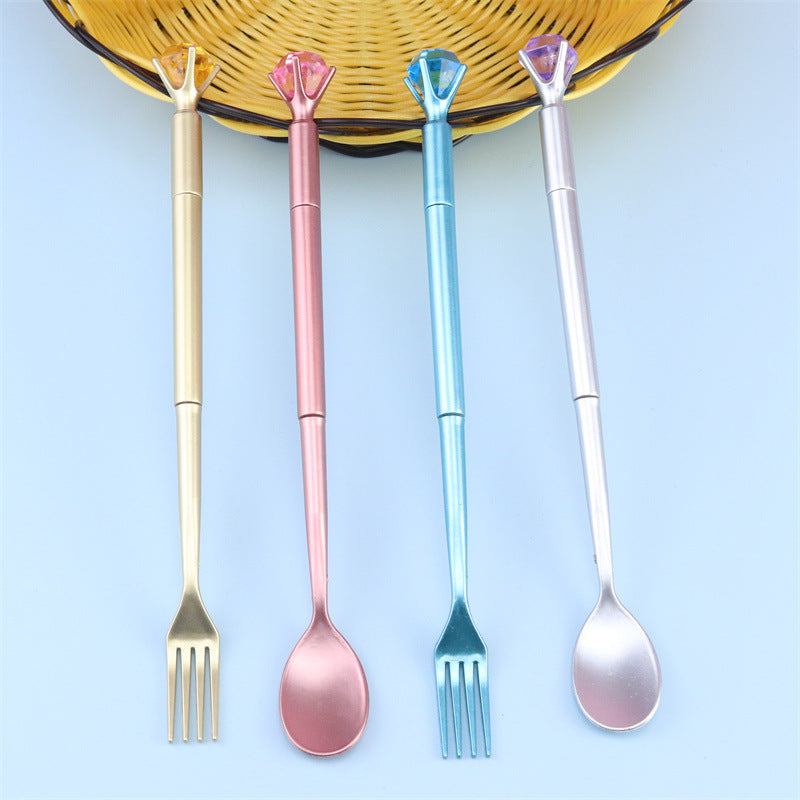 Pen de gel de plástico para la cubierta de vajilla de diamantes de la bifuración de la cuchara al por mayor